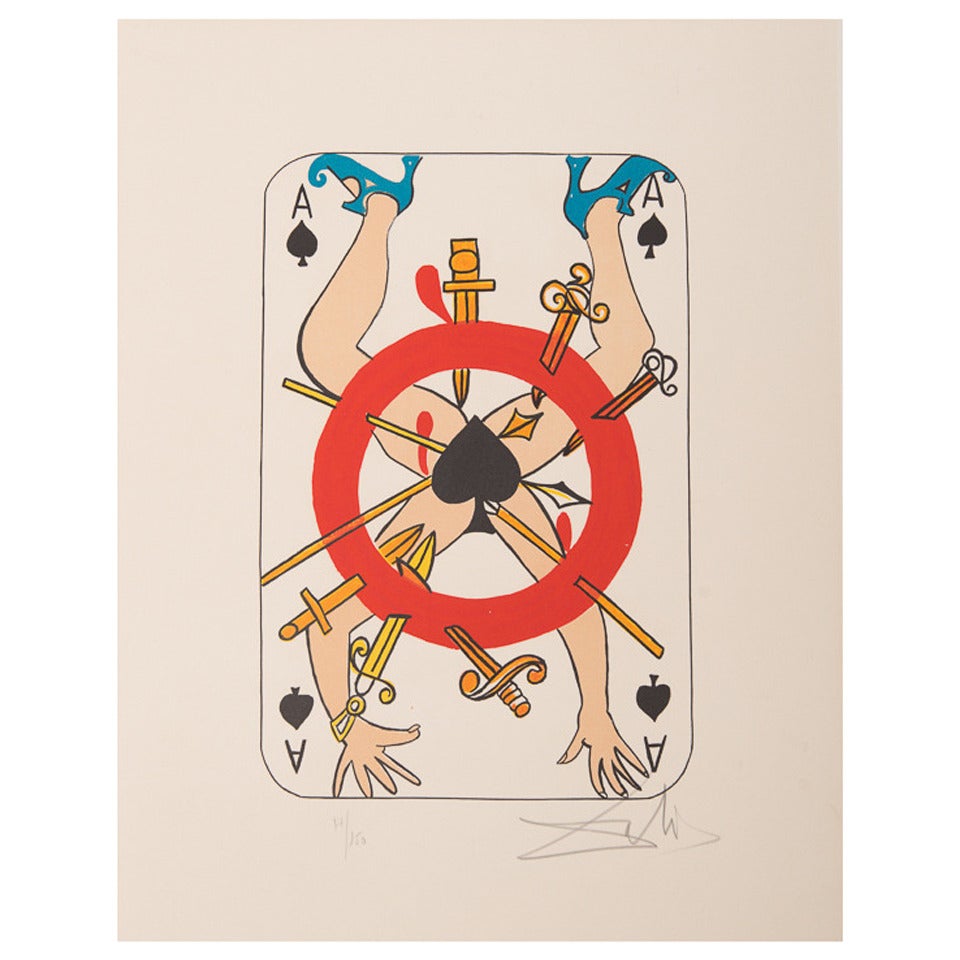 Salvador Dali 'Ace of Spades' Lithograph Edition of 150