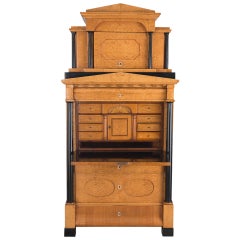 19th Century Biedermeier Birch Secretaire