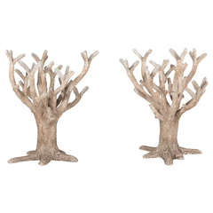 Vintage French Mid Century Faux Bois Exterior Candelabra