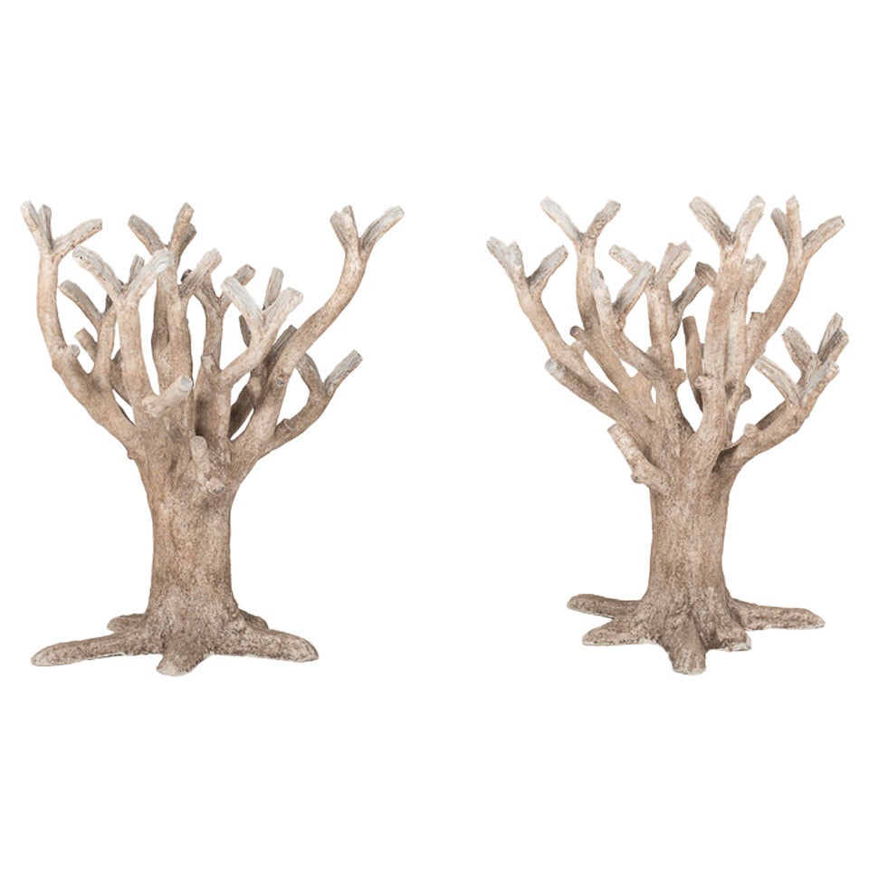 French Mid Century Faux Bois Exterior Candelabra For Sale