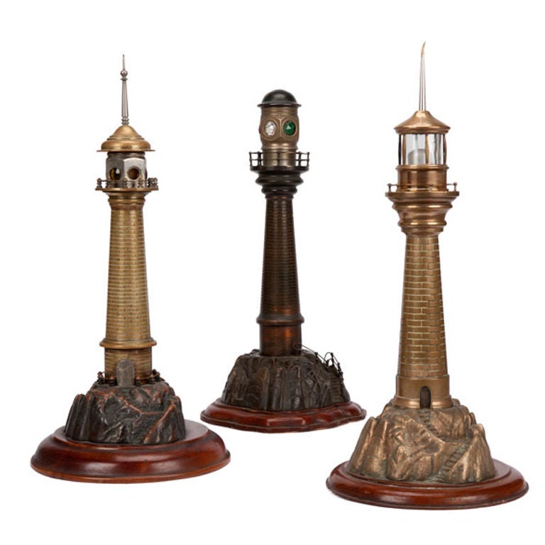 19th Century Bronze Light House Models For Sale