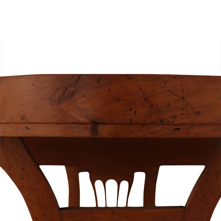 19th Century Pair of Biedermeier Lyre Form Side Tables For Sale