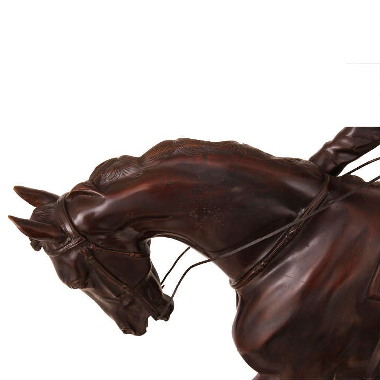 English Isidore-Jules Bonheur 'Le Grand Jockey' replica Bronze Equestrian Group For Sale