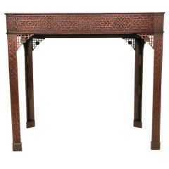 19th Century Chinese Chippendale Fretwork Side Table