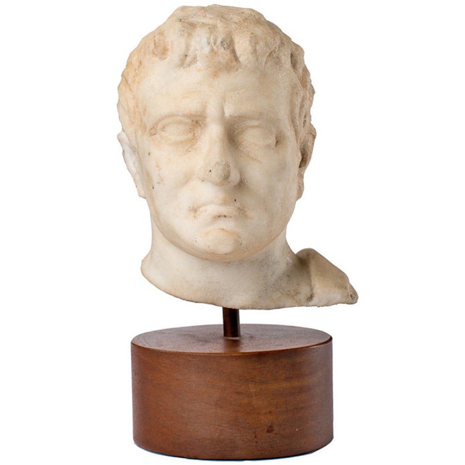 Ancient Roman Hellenistic Marble Bust of a Man