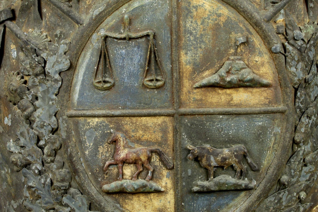 French armorial chateau shield