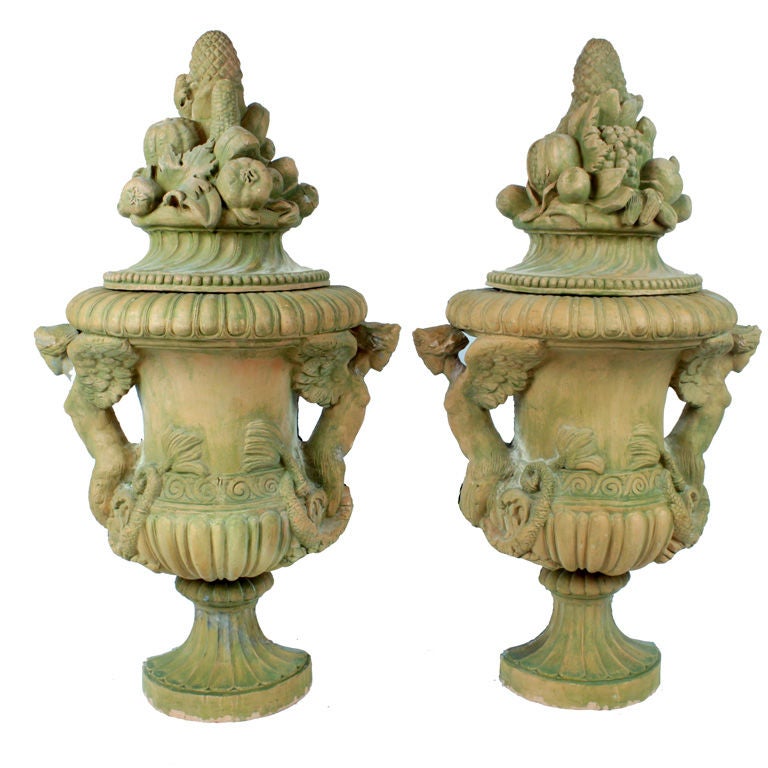 Grand scale terra cotta finials For Sale