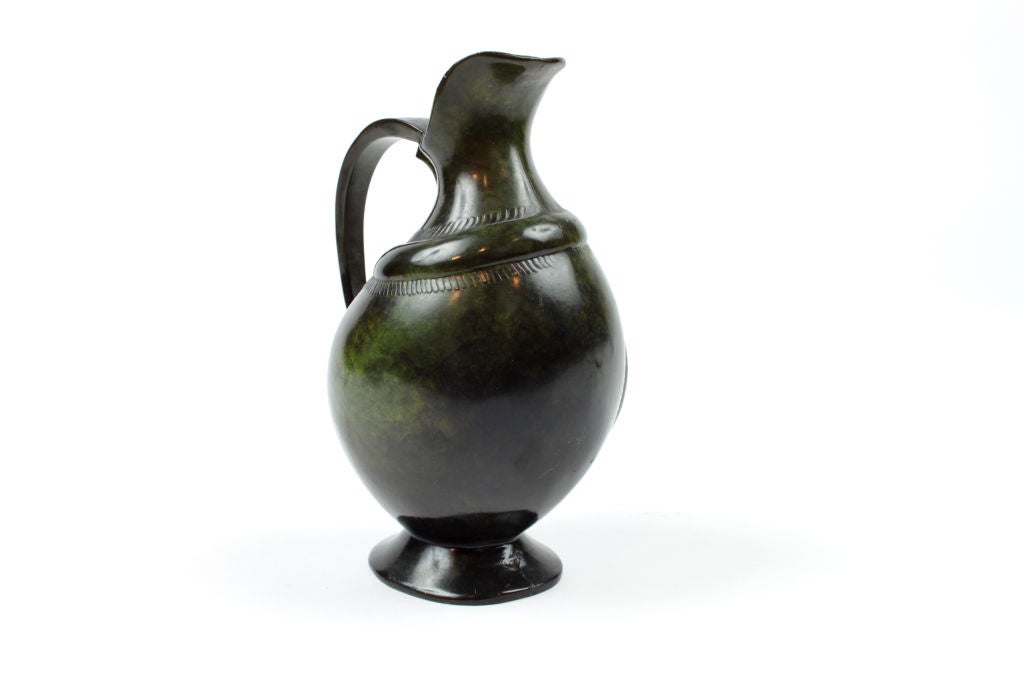Fine quality patinated bronze ewer with a classical lines
