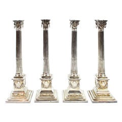 Rare Set Of Four Neo Classical Sheffield Candlesticks