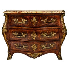 Superb Quality Louis XV Bombe Marquetry Commode