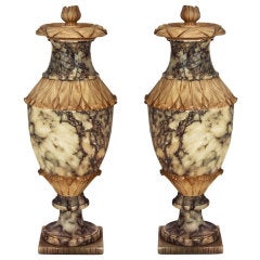 Pr. Carved Marble Mantle Finials