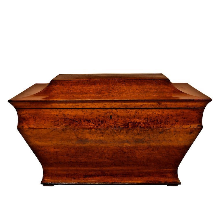 Large French 19th Century Mahogany Bombe Box For Sale