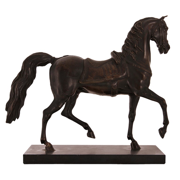 19th Century Detailed Italian Equestrian Bronze For Sale