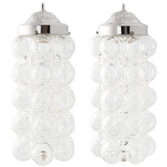 Mid-Century Modern Italian Glass 'Bubble' Lantern Fixtures