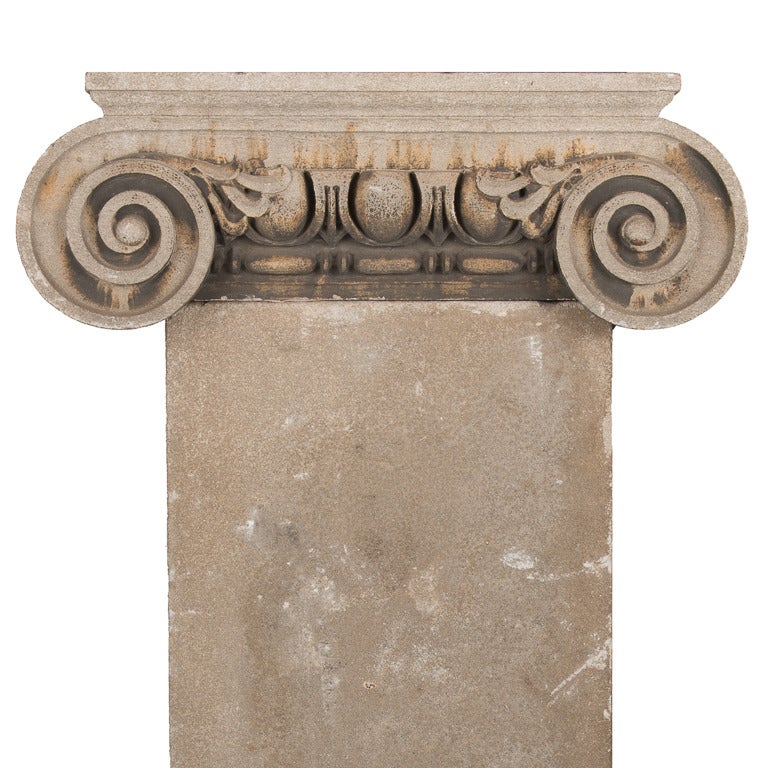 Pair of French 18th Century Carved Limestone Pilasters