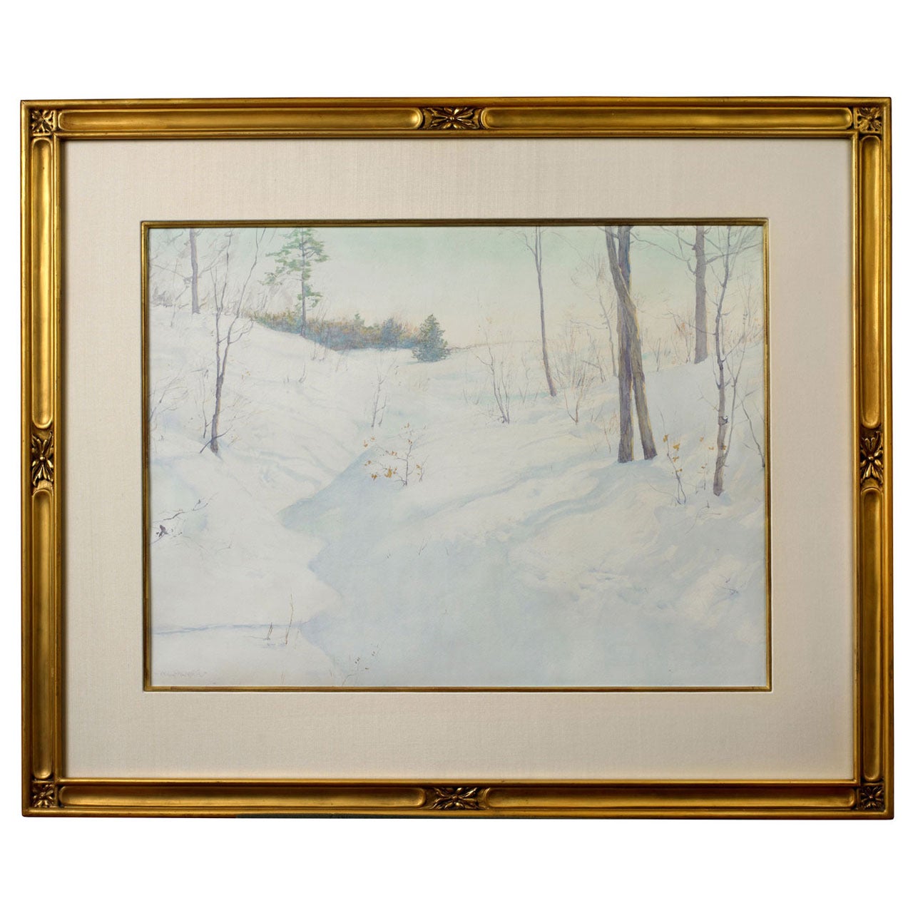 Walter Launt Palmer "Snowy Landscape" Painting For Sale