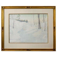 Walter Launt Palmer "Snowy Landscape" Painting