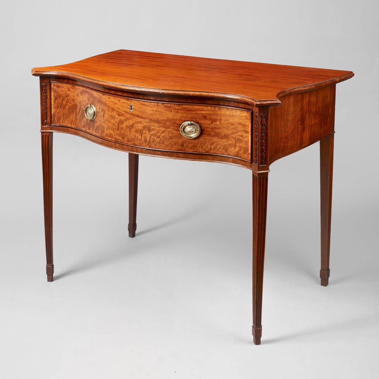 Rare Georgian Serpentine Front Serving Table