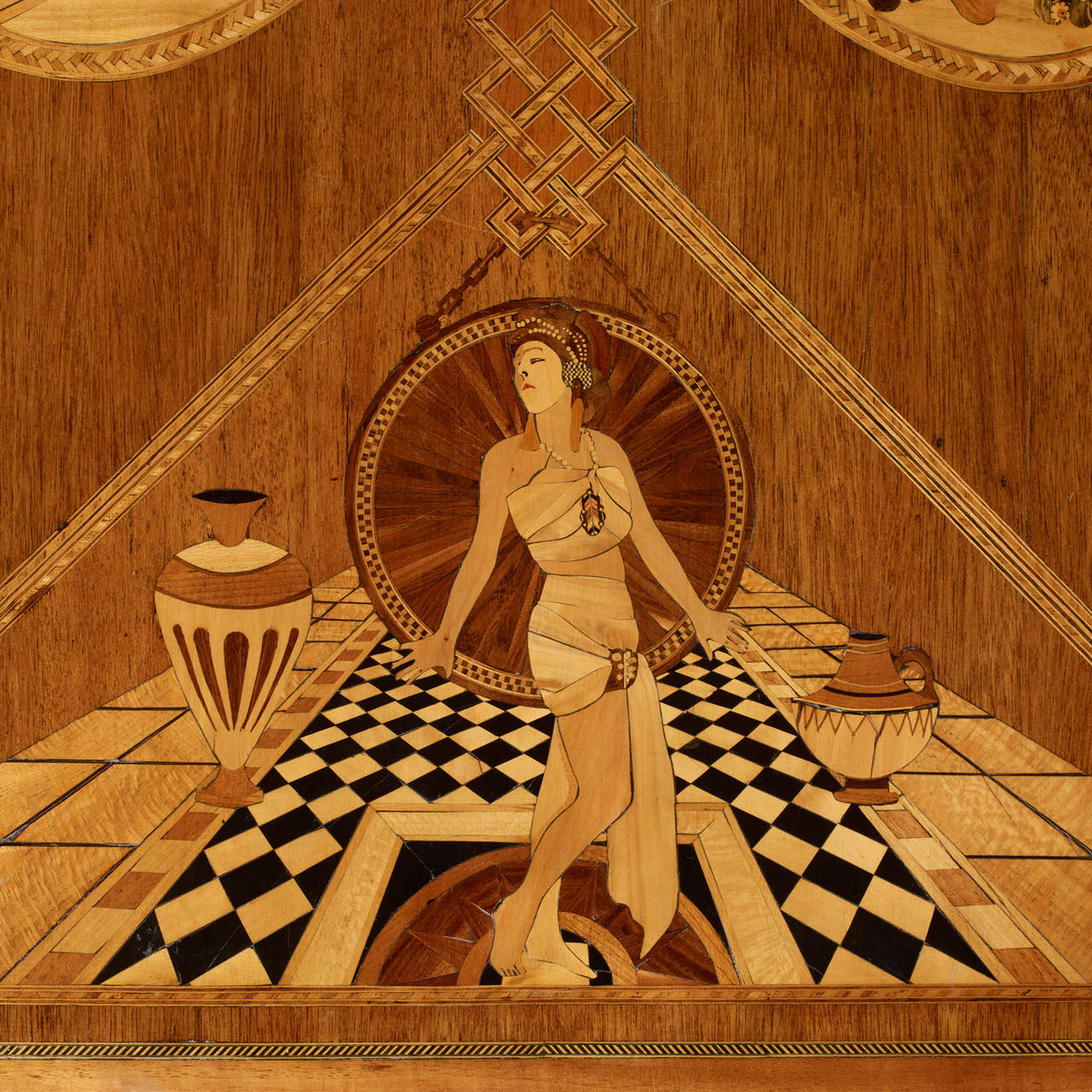 Art Deco Marquetry Center Table For Sale 1