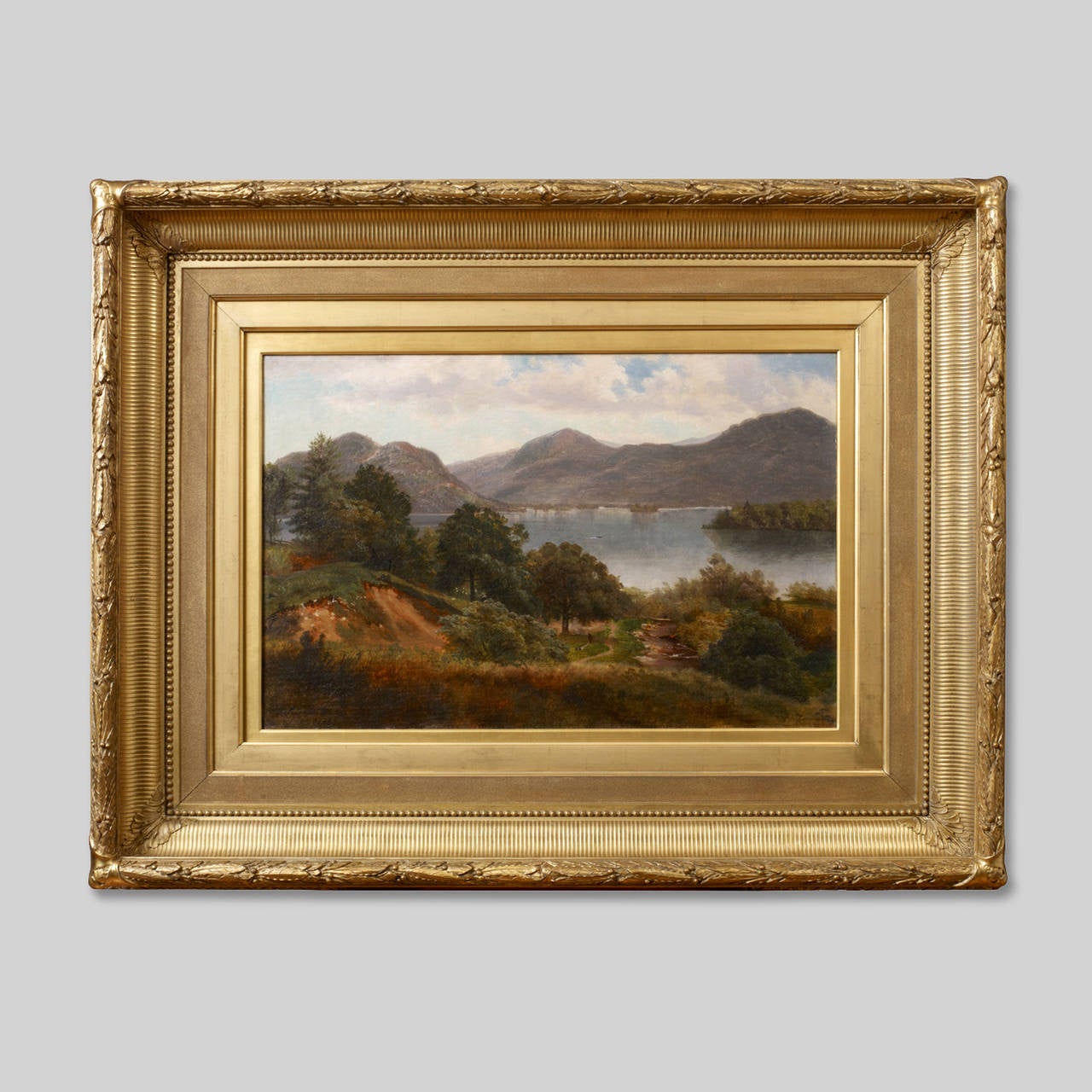 A view of Lake George.
Signed (l.l): A B Durand 1878. Signature abraded, not fully legible.
Oil on canvas.
Measures: 16 ¼