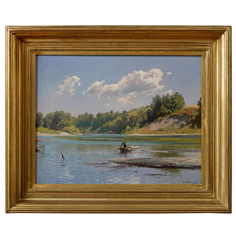 "Eeling on Lake Laura", Herman Herzog ( 1832-1932 ) German-American