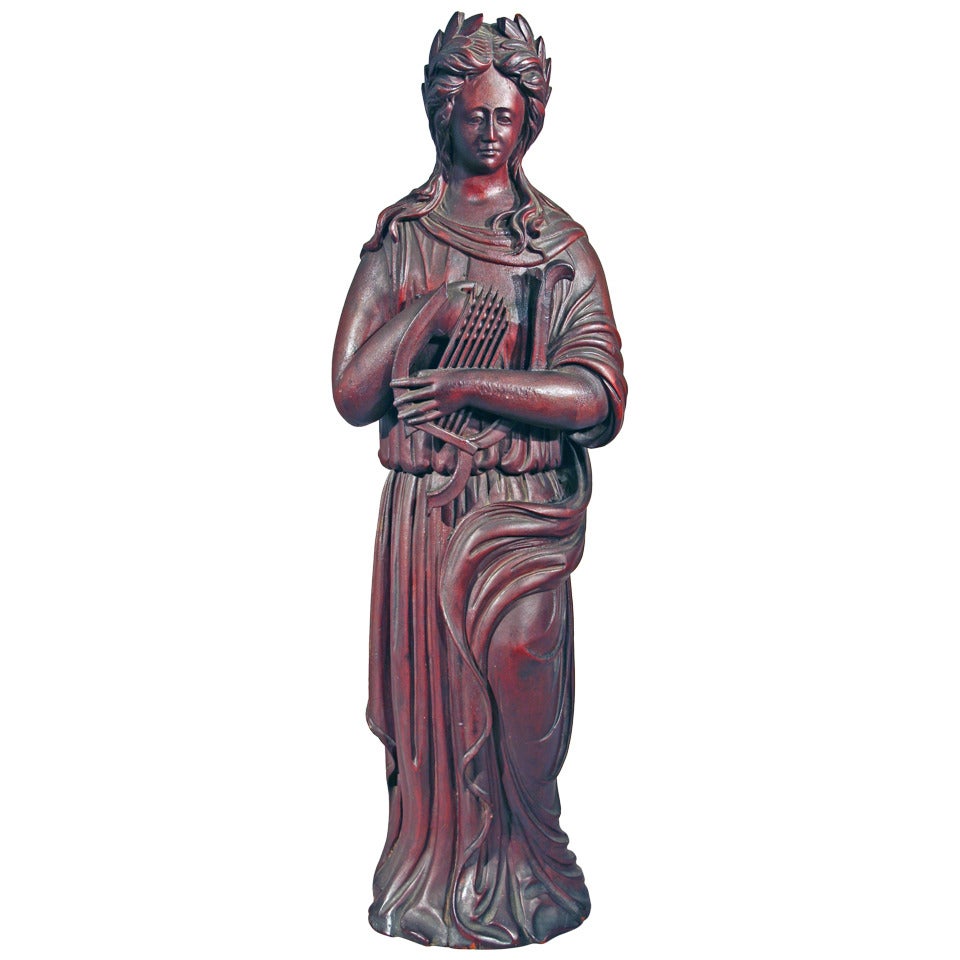 Carved Figure of "Erato" For Sale