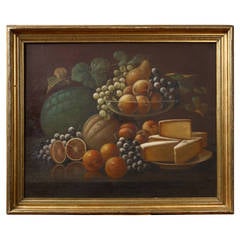 Antique American School Still Life of Fruit, Late 19th Century