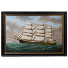 Henry Loos, Belgium or American School Master Ship Painting