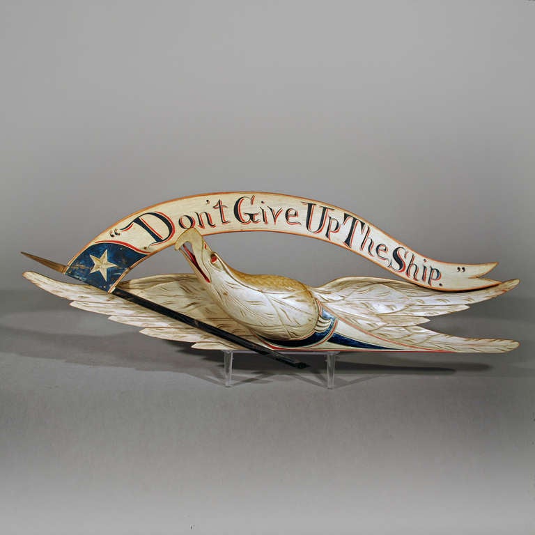 Carved Eagle with Banner 
