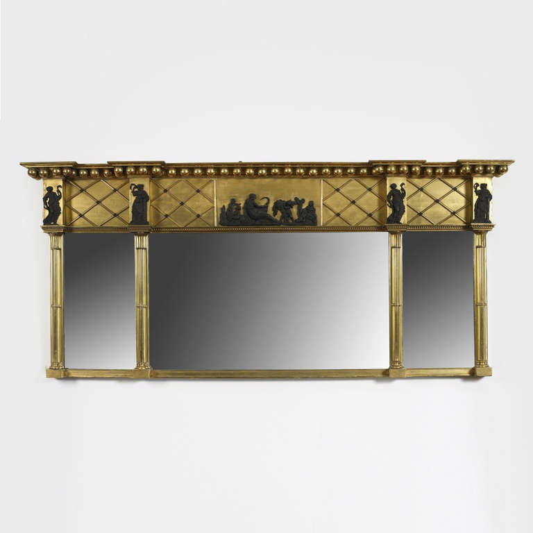 English or American, probably New York.
Ca. 1800-1815
Giltwood and gesso
Having applied Grecian motifs.