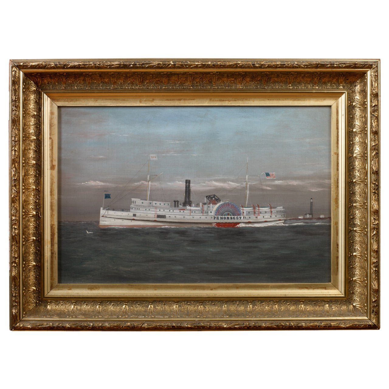 Portrait of the Paddle-Wheel Ship, Penobscot For Sale