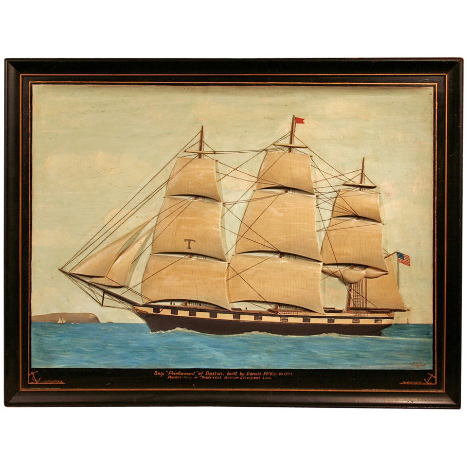 Carved Portrait of a Ship