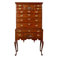 Queen Anne Flat-Top Highboy