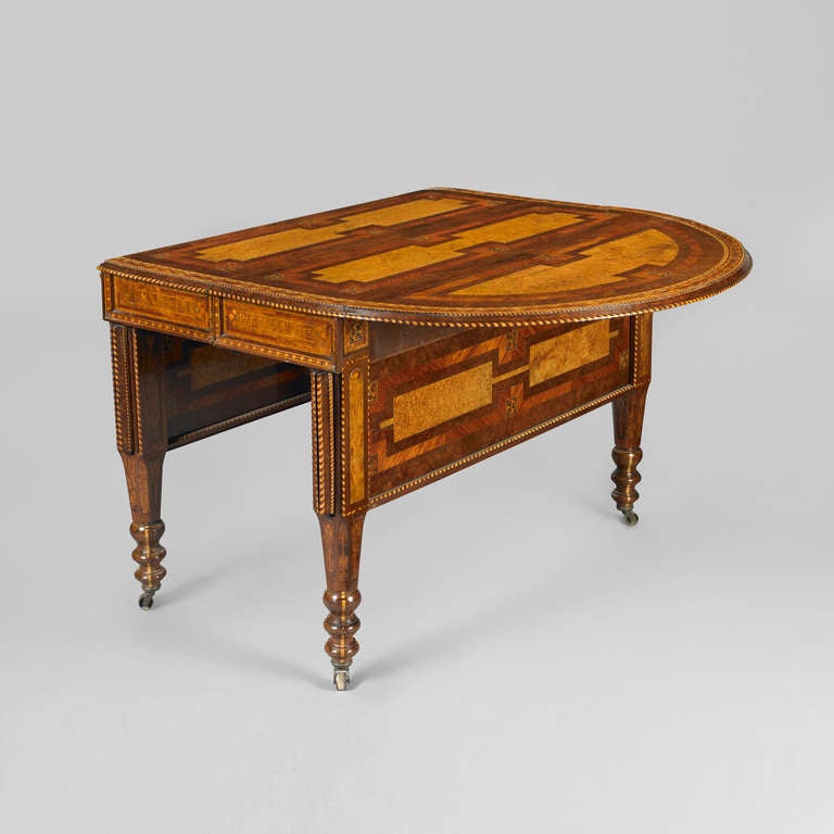 Aesthetic Movement George W. Ahrens Drop-Leaf Table For Sale