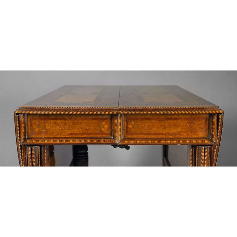 American George W. Ahrens Drop-Leaf Table For Sale