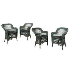 Antique Set of Four Wicker Chairs, Ypsilanti Furniture Co. Ionia, Michigan