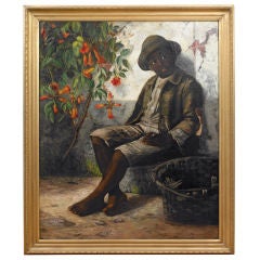 Portrait of a Young Black Boy, Oil on Canvas
