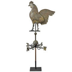 Rooster Weathervane Accompanied with Original Directionals