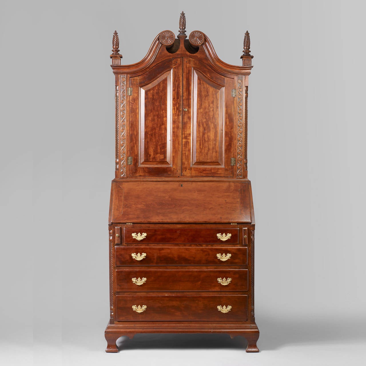 Chippendale Bonnet-Top Secretary