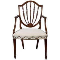 Hepplewhite Shield Back Mahogany Armchair