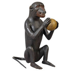 Carved Monkey Holding a Ball