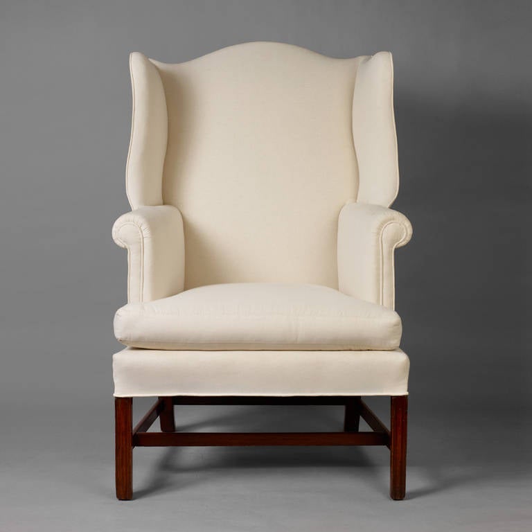 American Chippendale Wingback Chair, circa 1780 For Sale