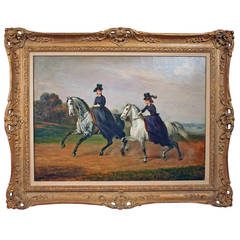 Antique Conrad Freyberg Painting, "A Morning Ride"