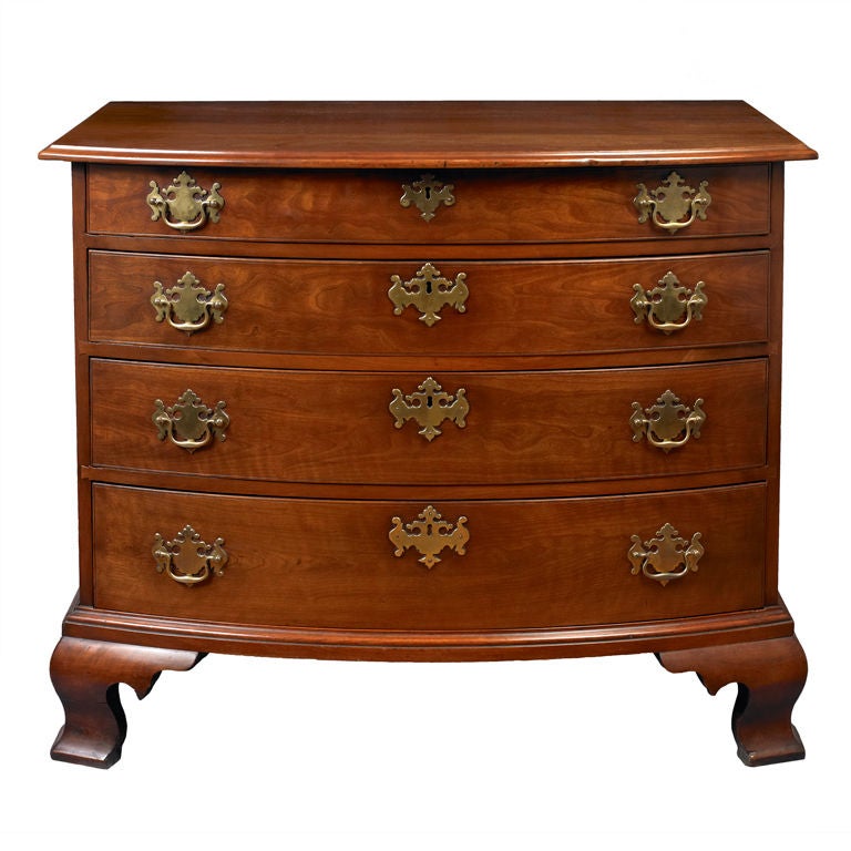 Transitional Chippendale Bow-Front Chest For Sale