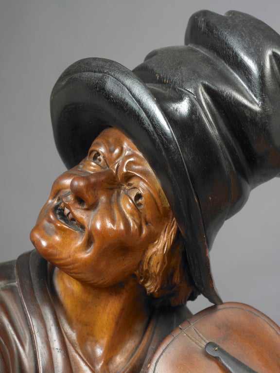 Folk Art Figure of a Violin Player For Sale