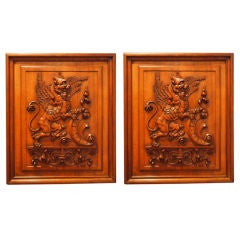 Pair 19th Century Renaissance Revival Wall Plaques