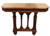 Pair of Carved 19th c. Gothic Console Tables