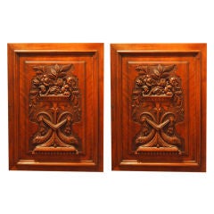 Pair of hand carved 19th Century Wall Plaques