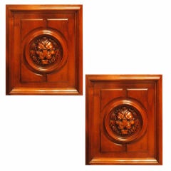 19TH c. Pair of "Lion" Gothic Wall Plaques