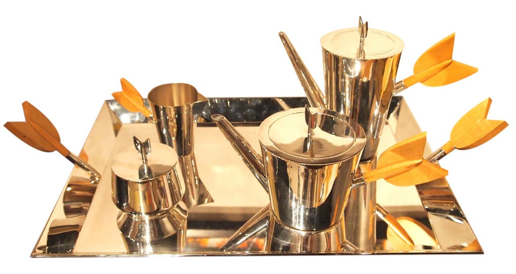 Sterling Silver Tea and Coffee Service With Tray by Gio Ponti